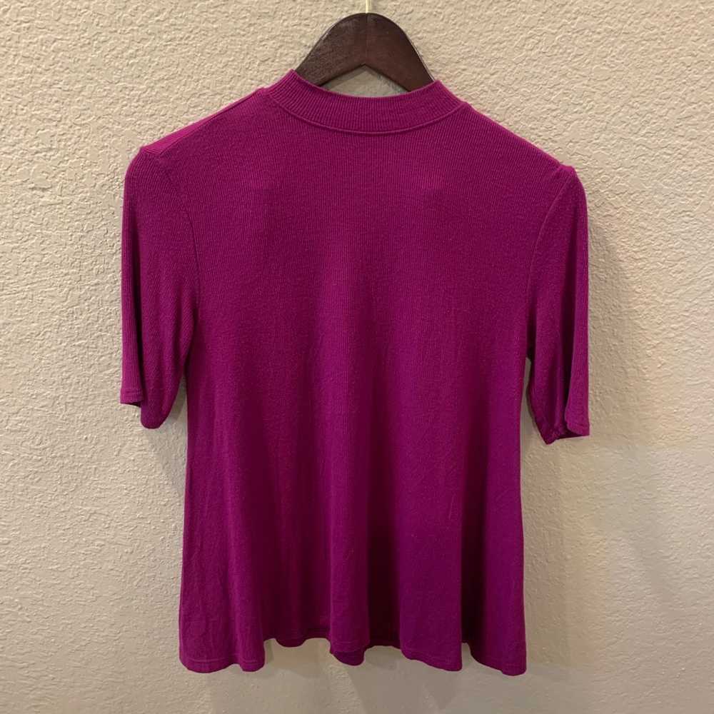 TUNIC TEE SOFT RIBBED MAGENTA TOP
